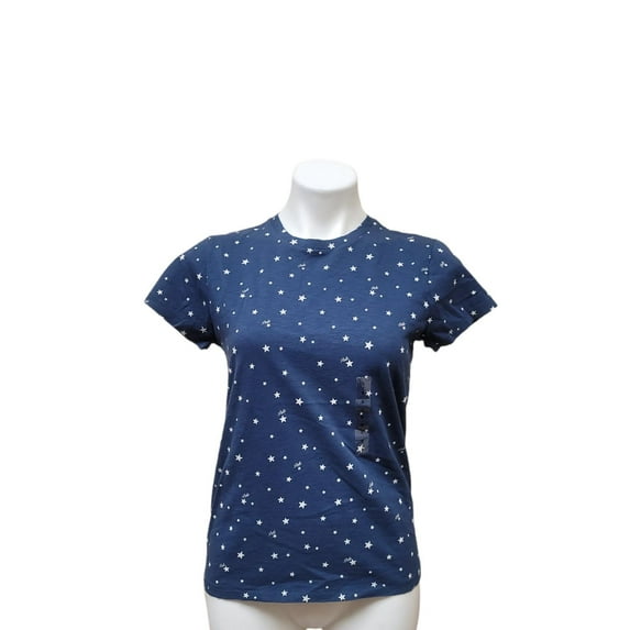 POLO RALPH LAUREN Navy Blue Women's All Over Star S/S Cotton Tees, US Medium, NWOT