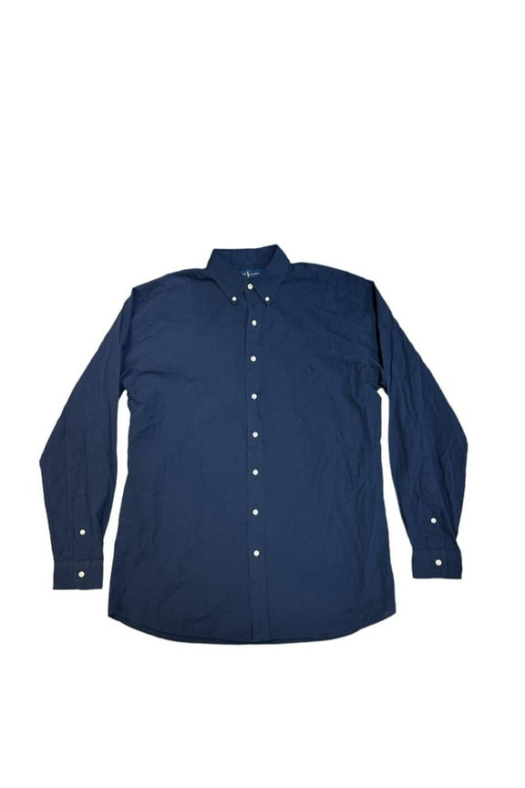 Navy Mens Big & Tall Long Sleeve Shirt, Size LT