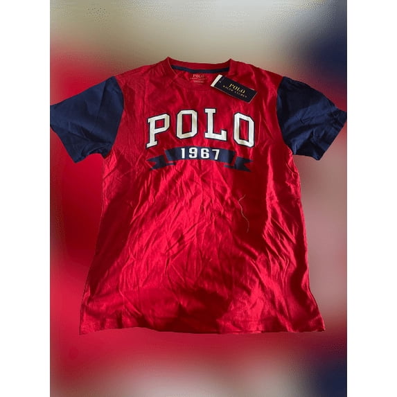 POLO RALPH LAUREN RED 1967 Logo T-Shirt , Size L(14-16)
