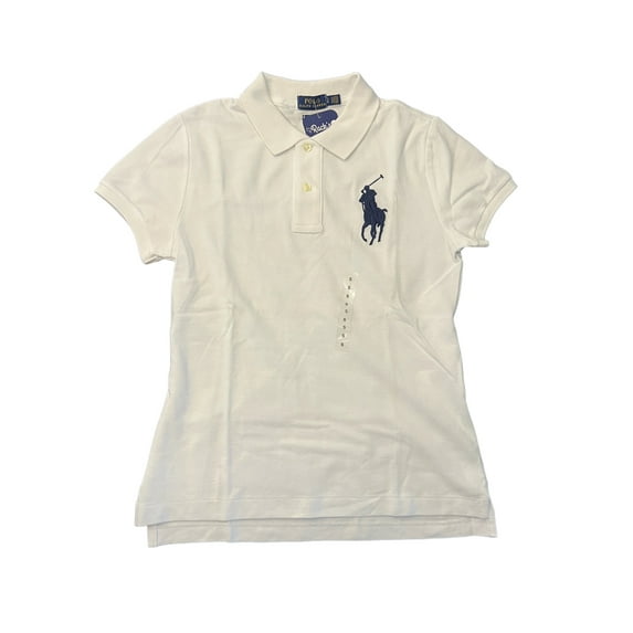 POLO RALPH LAUREN White Women's Skinny Fit Big Pony Polo Shirt, Small, NWOT