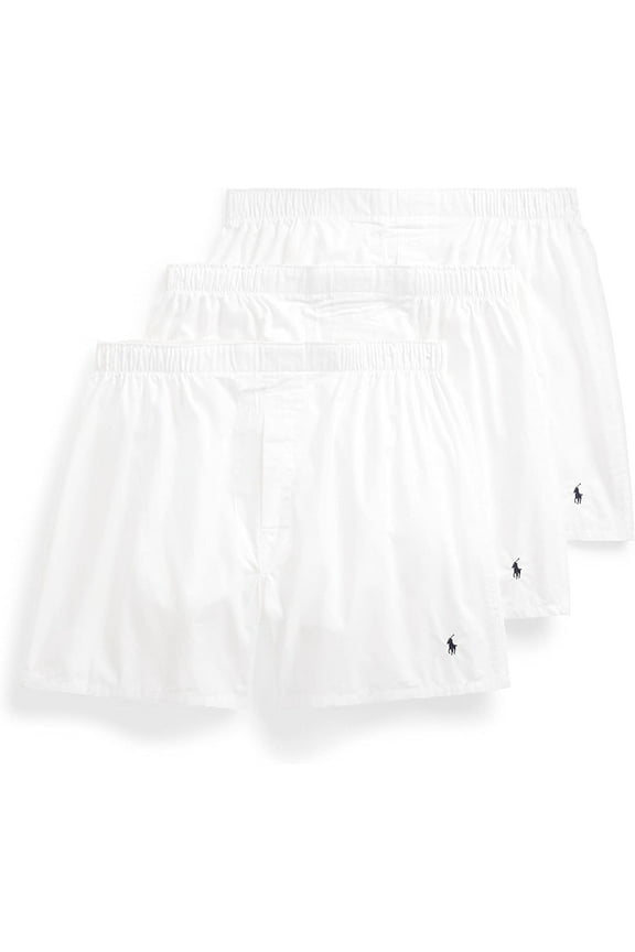 Men's Classic Fit Cotton Woven Boxers 3-PackWHITE XXL