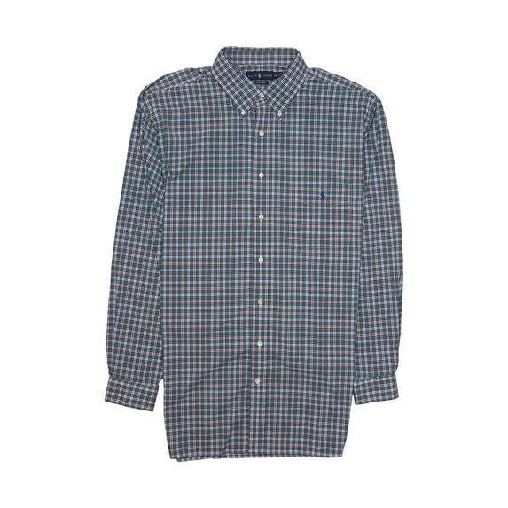POLO Ralph Lauren Mens Plaid Button Down Shirt (XLarge Big, Green)