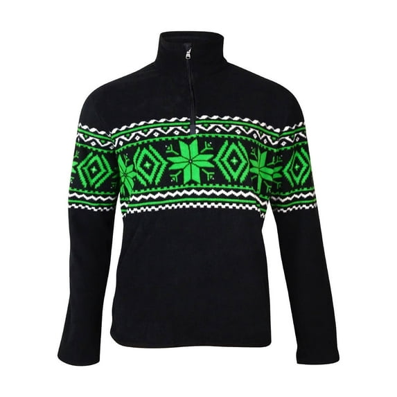 POLO by Ralph Lauren Black Novelty Half Zip Sweatshirt 1/2 , Size Small