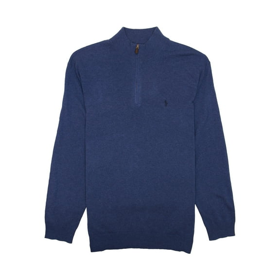POLO by Ralph Lauren Mens Merino Wool Half Zip Sweater (4XLarge Tall, Blue)