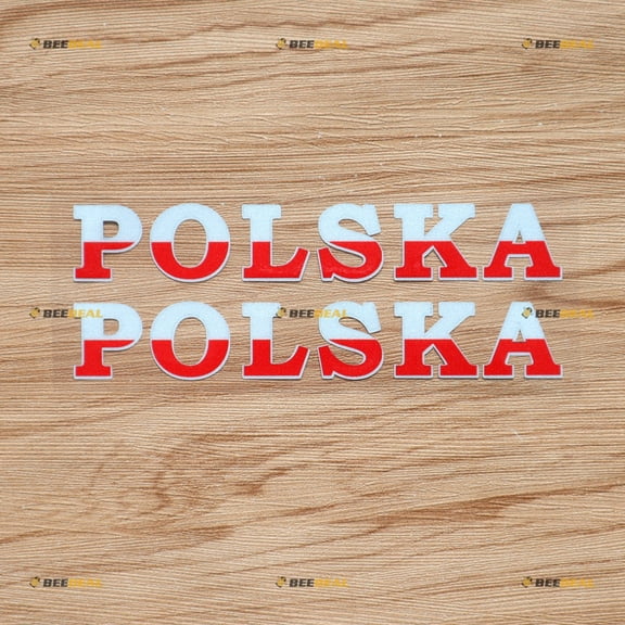 POLSKA Poland Lettering Sticker Decal Vinyl Polish Pride - 2 Pack Reflective 6" - For Car Boat Laptop Cup