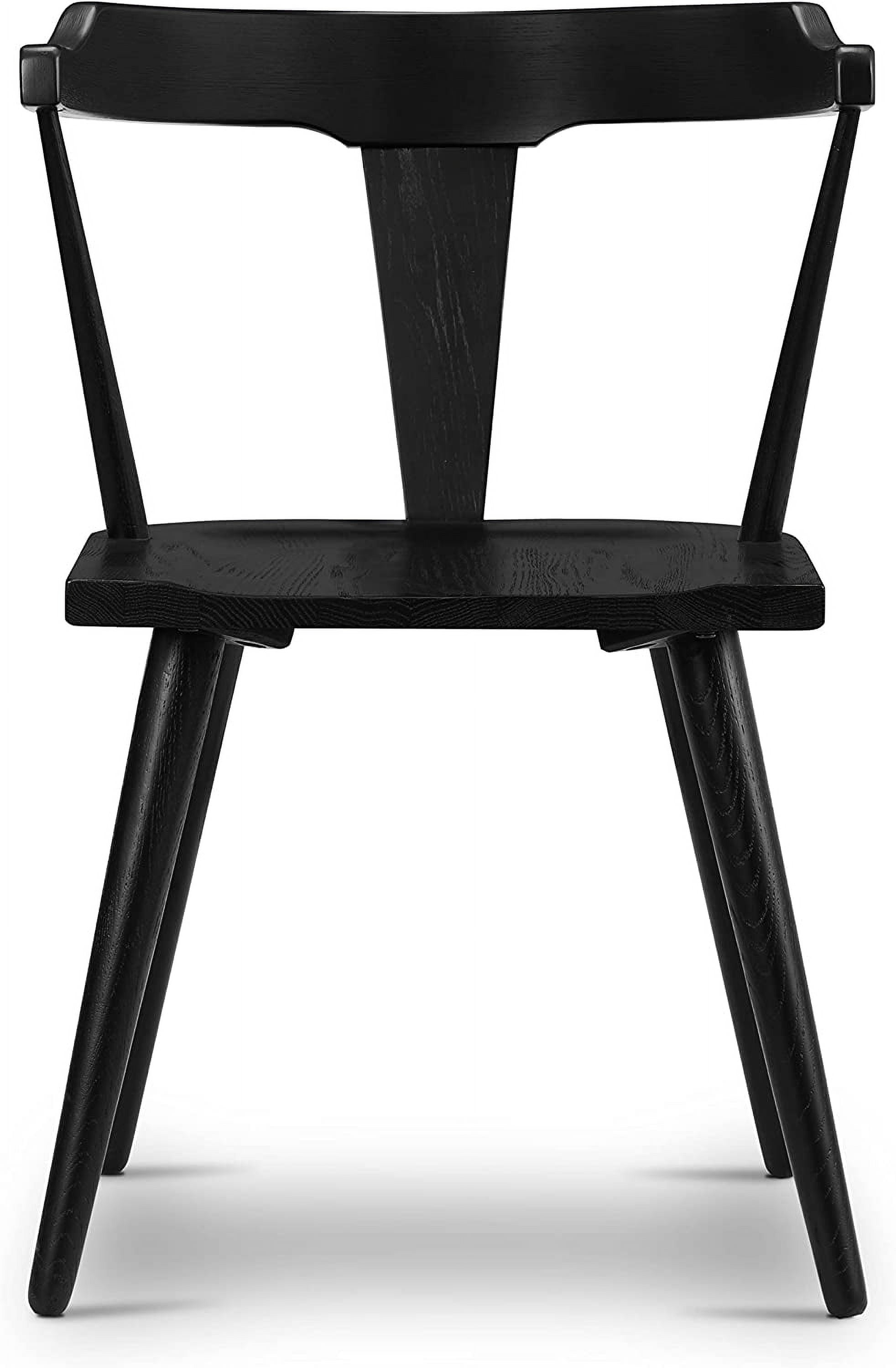 POLY & BARK Enzo Oak Wood Black Dining Room Chair - Lightweight Dining ...