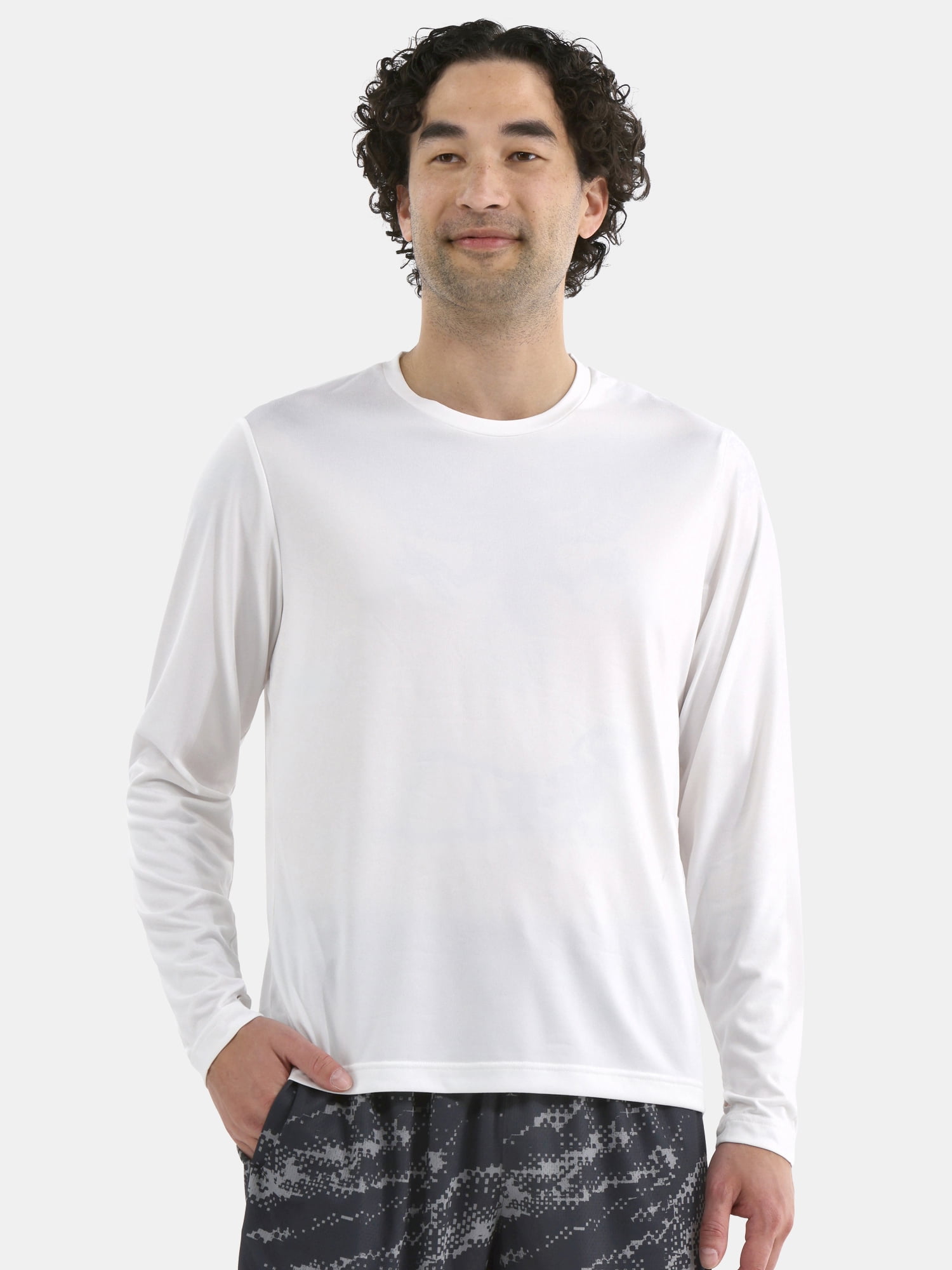 Athletic Works Men's Jersey Tee with Long Sleeves, Sizes XS-5XL