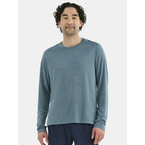Athletic Works Men's Jersey Tee with Long Sleeves, Sizes XS-5XL
