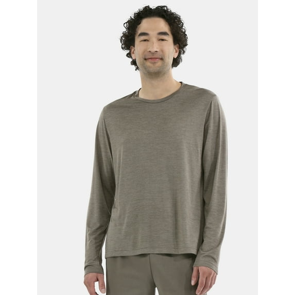 Athletic Works Men's Jersey Tee with Long Sleeves, Sizes XS-5XL