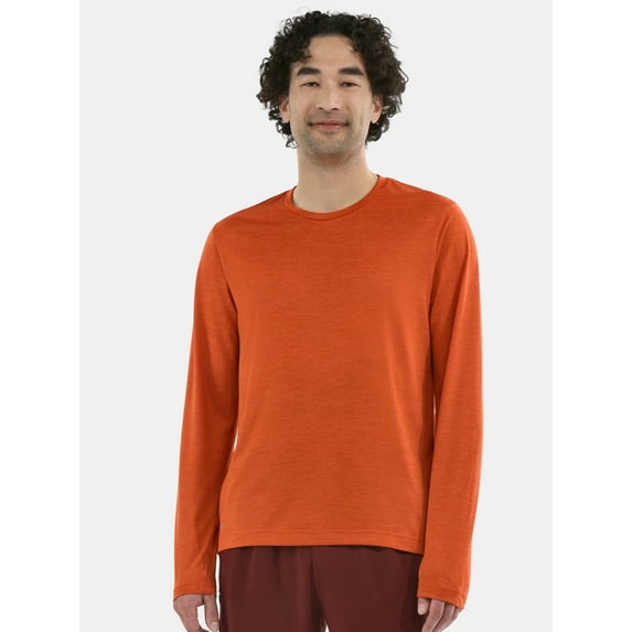 Athletic Works Men's Jersey Tee with Long Sleeves, Sizes XS-5XL