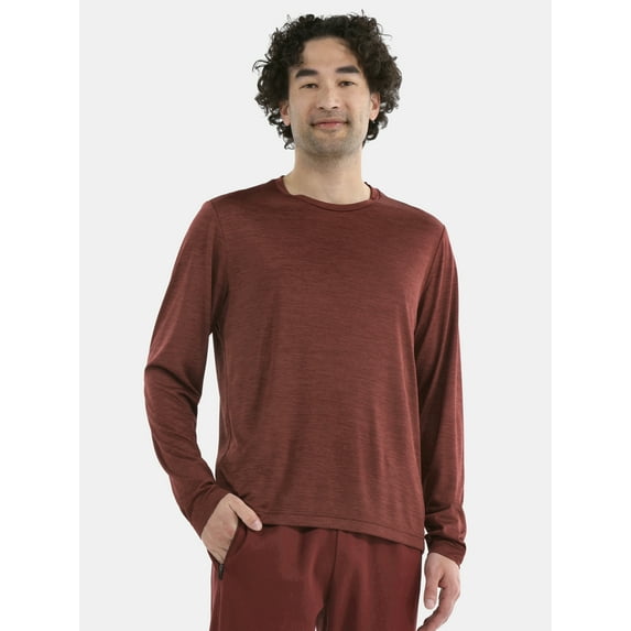 Athletic Works Men's Jersey Tee with Long Sleeves, Sizes XS-5XL