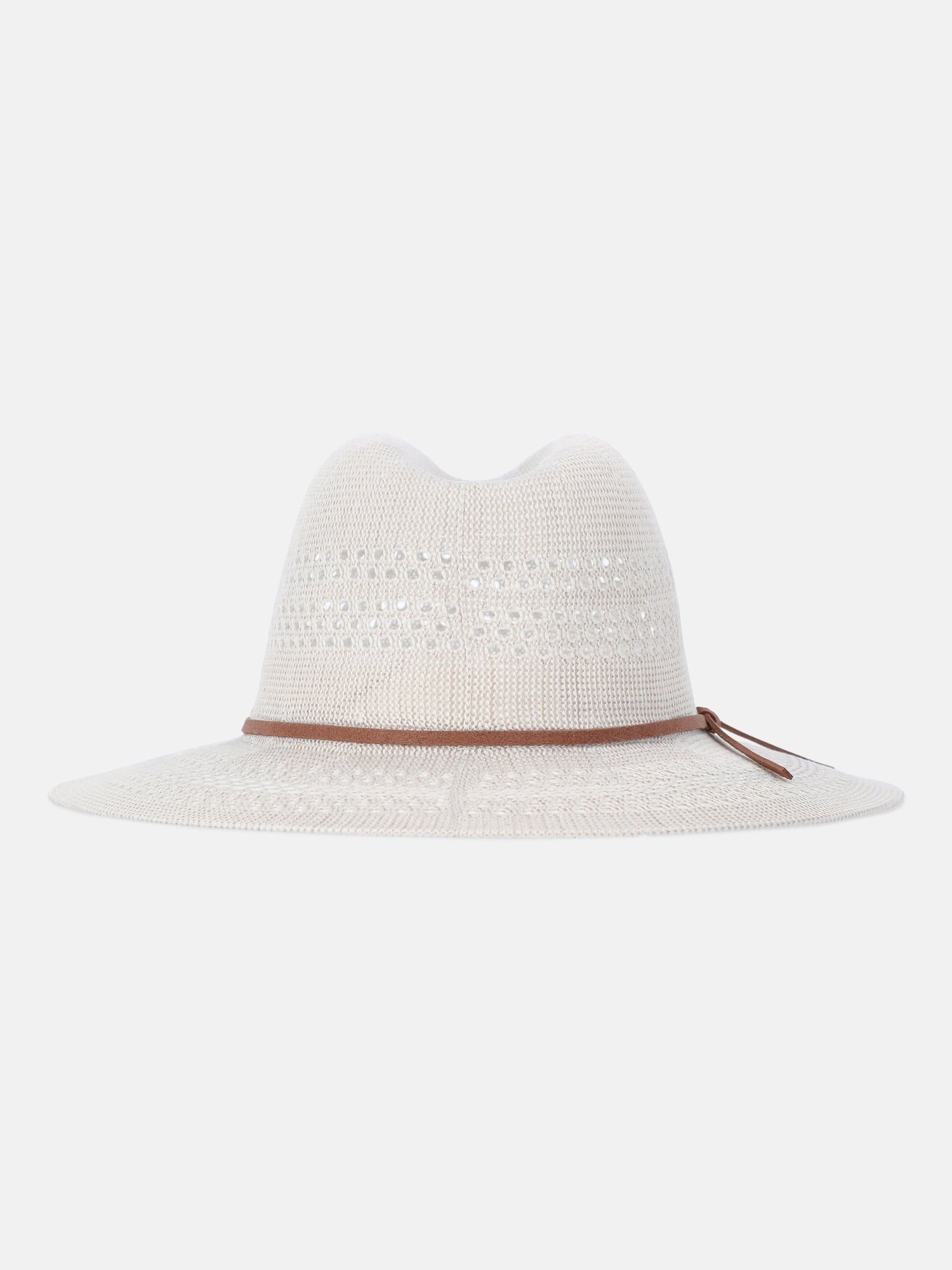 Time and Tru Women's Knit Panama Hat, Mother of Pearl