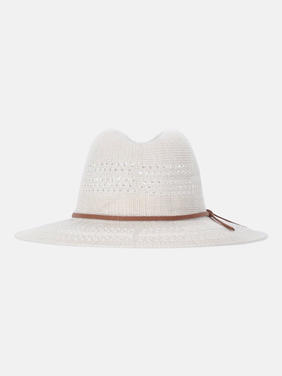 Women's Knit Panama Hat, Mother of Pearl