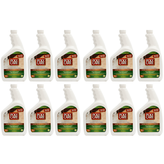 POLYCARE Stone & Tile Floor Cleaner Super Concentrate - 32 Fl Oz (12 Pack) - Fresh- Dilute Concentrate with Water for Spray Mops and Spray Bottles - Residue-Free Floor Cleaning Solution