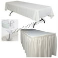 thumbnail image 1 of POLYESTER PLEATED TABLE SET SKIRT with clips 14' Ft. + clip + Topper Media DAY", (Color: White), 1 of 4