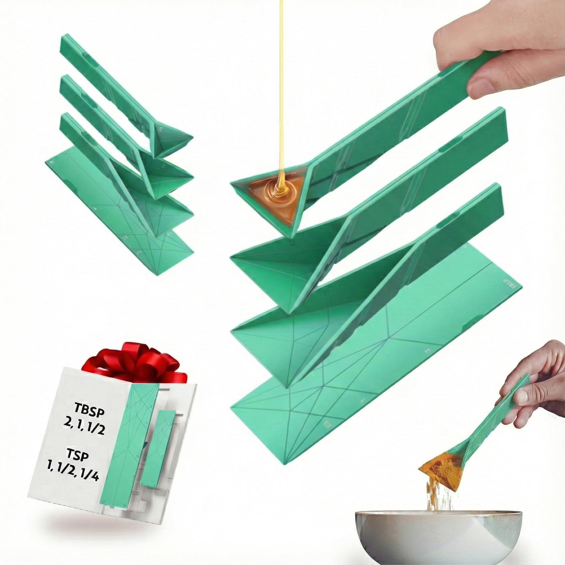 Polyganx POLYGONS - Original Flat 3-in-1 Folding Measuring Spoons | 2 Spoons ...