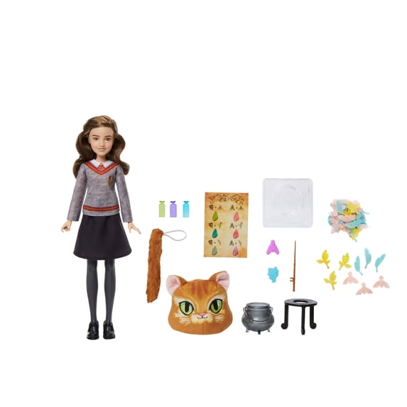 Harry Potter Polyjuice Potions Hermione Granger Doll & Playset, Movie-Inspired Outfit, 13 Accessories & Fizz