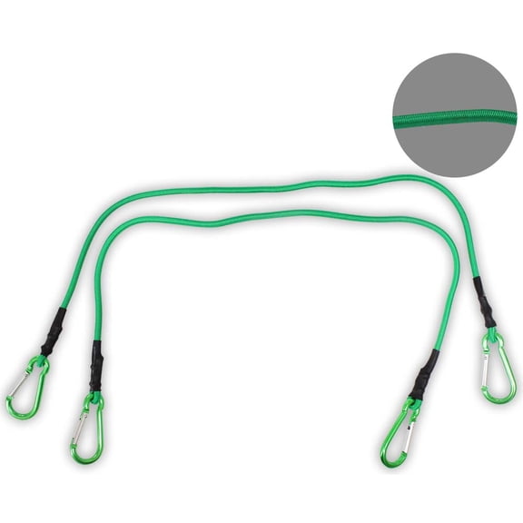 POLYPRO (2 Pack) 30" (76.2 cm) Bungee Cords | 7mm (0.7 cm) Carabiner Snap-Hook Ends | Heavy-Duty Polypropylene & Rubber Construction | Anti-Scratch Nylon Coated Hooks