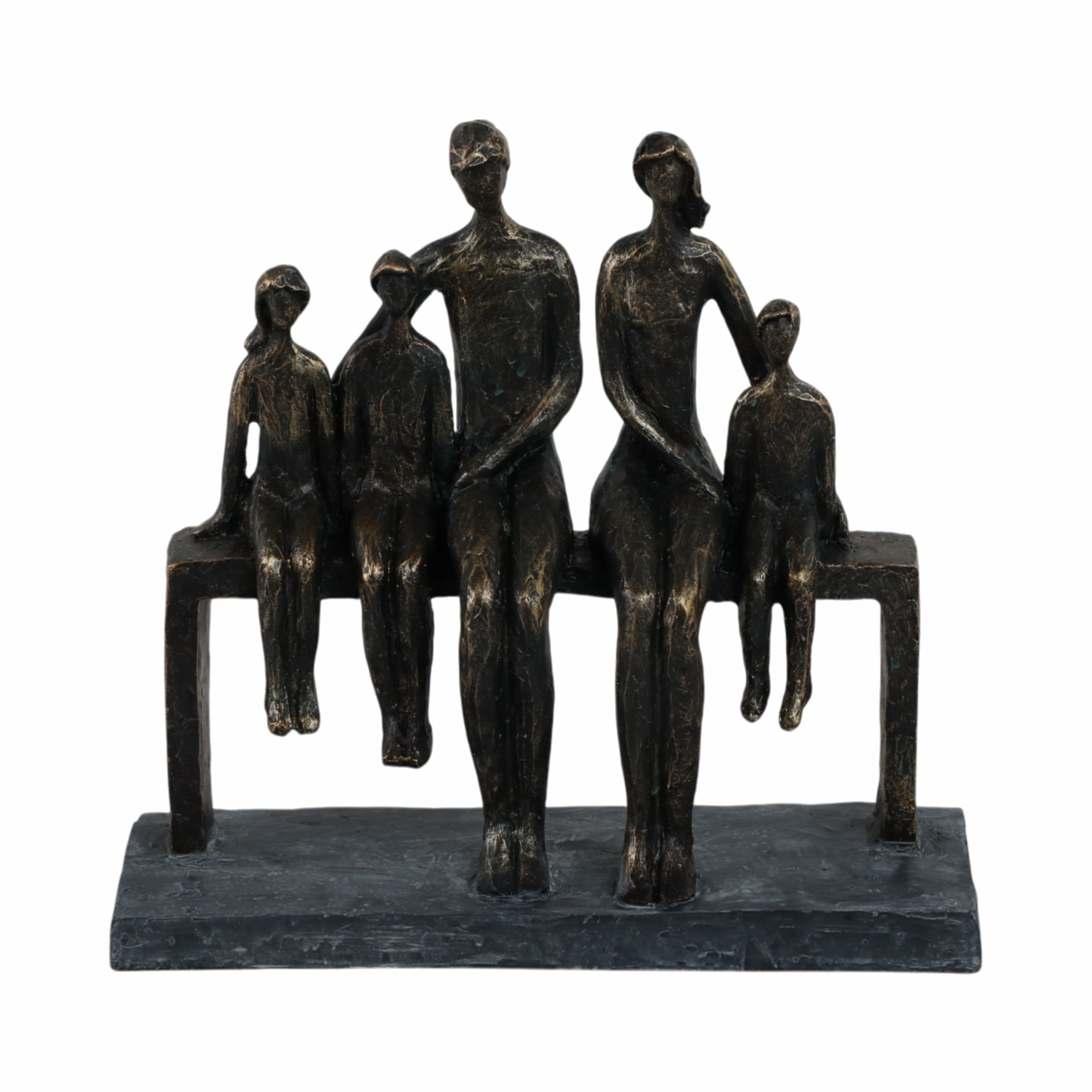 Bronze Resin Family Sculpture 10" Wall Mounted