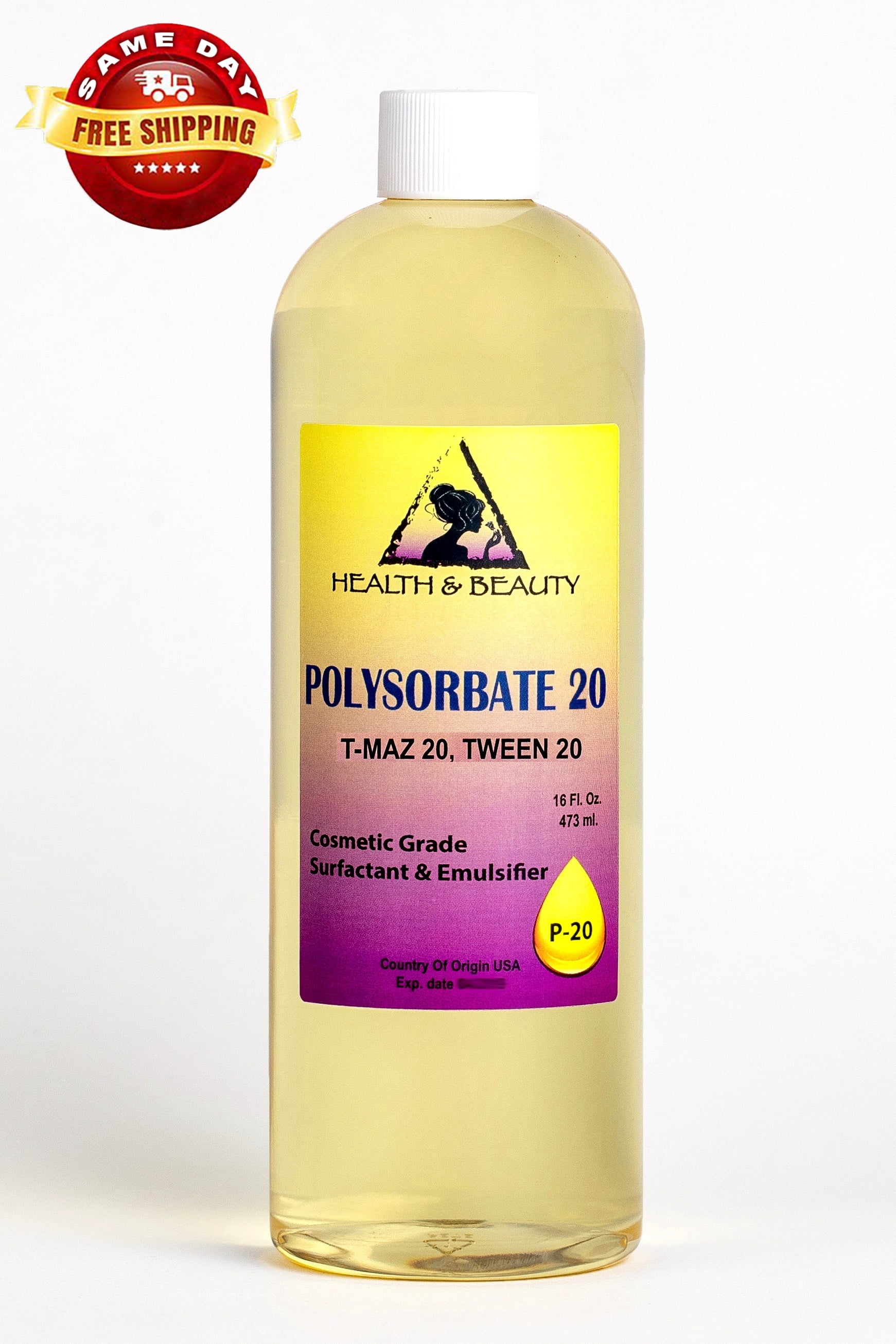 POLYSORBATE 20 T-MAZ 20 TWEEN 20 SOLUBILIZER SURFACTANT & EMULSIFIER PURE 16 OZ