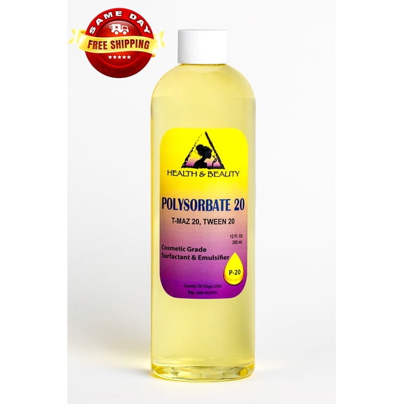 POLYSORBATE 20 T-MAZ 20 TWEEN 20 SOLUBILIZER SURFACTANT & EMULSIFIER PURE 36 OZ
