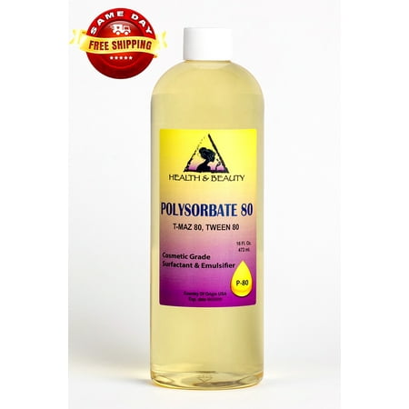 POLYSORBATE 80 T-MAZ 80 TWEEN 80 SOLUBILIZER SURFACTANT & EMULSIFIER PURE 16 OZ