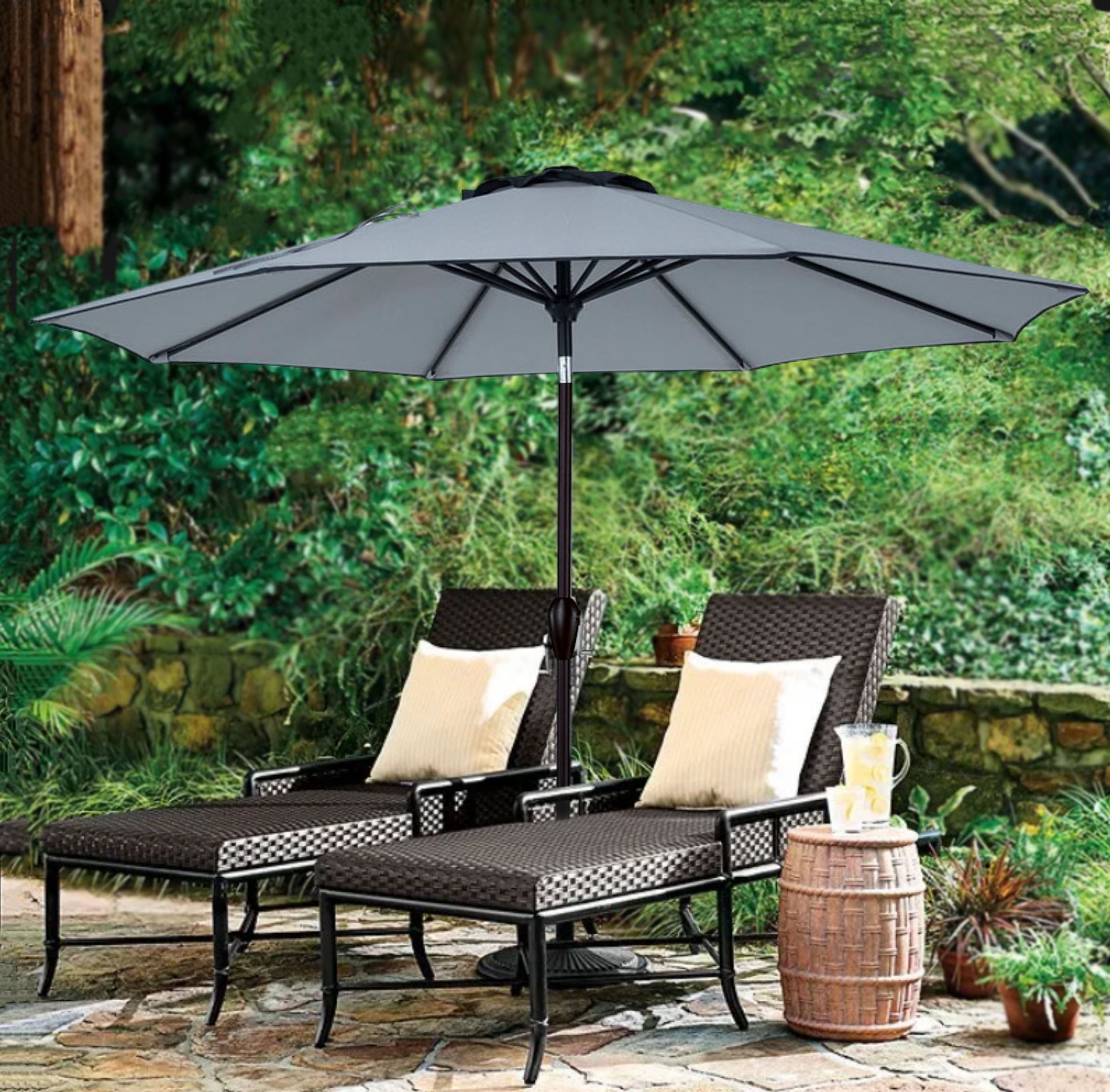 POLYTEAK Outdoor Patio Umbrella, UV Fade Resistant Umbrella with Easy
