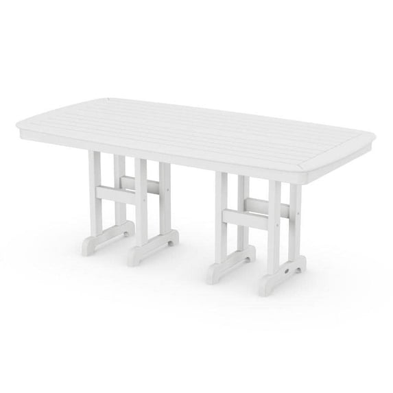 POLYWOOD 37.72" Plastic Easy to Clean Outdoor Dining Table, White