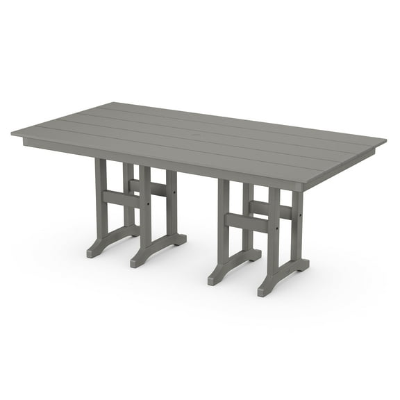 POLYWOOD 37.72" Plastic Outdoor Dining Table Weather Resistant, Slate Grey