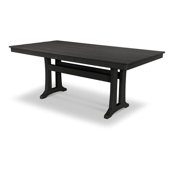 POLYWOOD 37.75" High-Density Polyethylene Customizable Outdoor Dining Table, Black