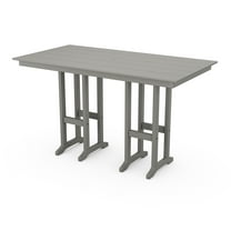 POLYWOOD 37" x 72" Farmhouse Patio Bar Table with Weather-Resistant Design, Slate Grey