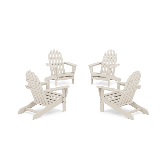 POLYWOOD 4-Piece Classic Adirondack Conversation Set in Sand