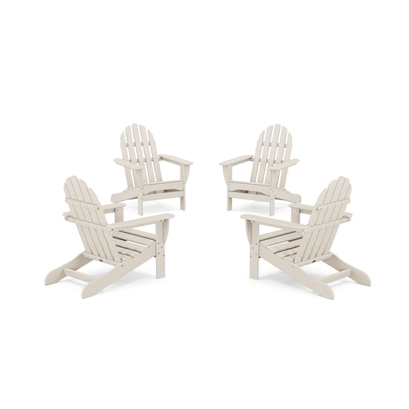 POLYWOOD 4-Piece Classic Adirondack Conversation Set in Sand