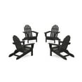 thumbnail image 1 of POLYWOOD 4-Piece Classic Folding Outdoor Adirondack Conversation Set in Black, 1 of 6