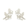 thumbnail image 1 of POLYWOOD 4-Piece Classic Folding Outdoor Adirondack Conversation Set in Sand, 1 of 6