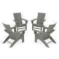 thumbnail image 1 of POLYWOOD 4-Piece Modern Curveback Adirondack Conversation Set in Slate Grey, 1 of 1