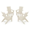 thumbnail image 1 of POLYWOOD 4-Piece Modern Curveback Outdoor Adirondack Conversation Set in Sand, 1 of 1