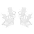 thumbnail image 1 of POLYWOOD 4-Piece Modern Curveback Outdoor Adirondack Conversation Set in White, 1 of 1