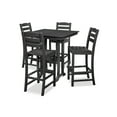 thumbnail image 1 of POLYWOOD 5 Pcs Plastic Bar Set with Bar Side Chairs and Table, Black, 1 of 1