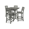 thumbnail image 1 of POLYWOOD 5 Pcs Plastic Bar Set with Bar Side Chairs and Table, Gray, 1 of 1