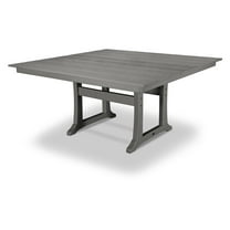 POLYWOOD 59" Polyethylene Durable Outdoor Dining Table, Gray
