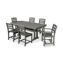POLYWOOD 7 Piece La Casa Dining Set in Slate Grey