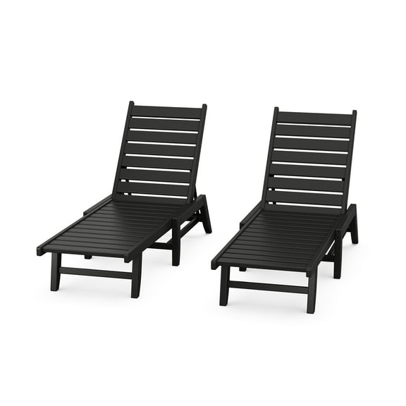 POLYWOOD® Canyon 2 Pack Chaise Set in Black