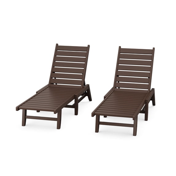 POLYWOOD Canyon 2 Pack Chaise Set in Mahogany