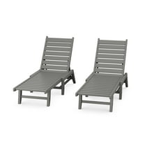 POLYWOOD® Canyon 2 Pack Chaise Set in Slate Grey