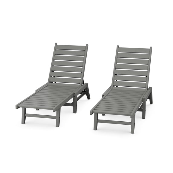 POLYWOOD Canyon 2 Pack Chaise Set in Slate Grey