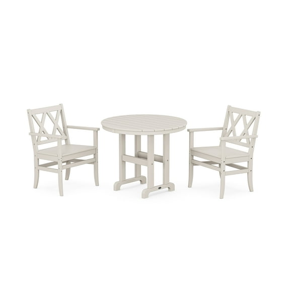 POLYWOOD Canyon 3-Piece Farmhouse Dining Set in Sand