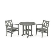 POLYWOOD® Canyon 3-Piece Farmhouse Dining Set in Slate Gray