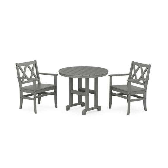 POLYWOOD® Canyon 3-Piece Farmhouse Dining Set in Slate Gray