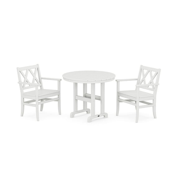 POLYWOOD® Canyon 3-Piece Farmhouse Dining Set in White